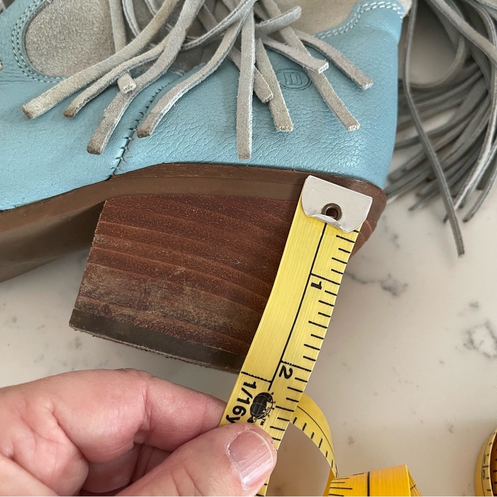 Dingo Women’s Gypsy Studded Embroidered Fringed Blue Western Boots Size 8 - Picture 9 of 11